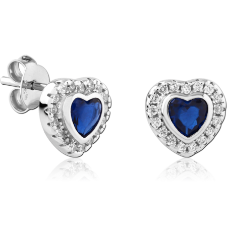 STERLING SILVER 925 PLATED JEWELED EAR STUDS PAIR