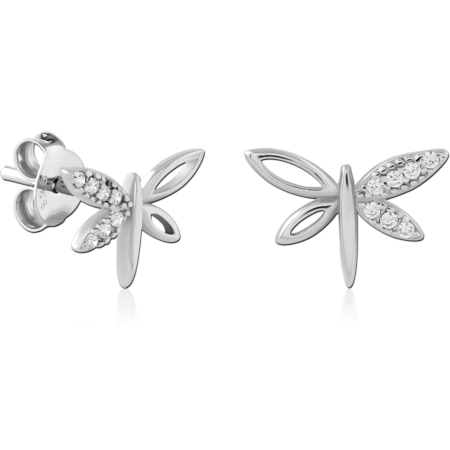 STERLING SILVER 925 PLATED JEWELED EAR STUDS PAIR