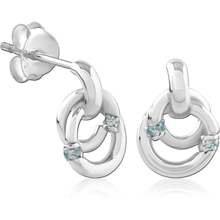 STERLING SILVER 925 RHODIUM PLATED EAR STUDS PAIR