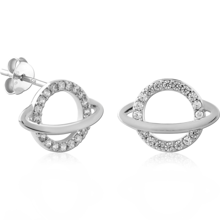 STERLING SILVER 925 PLATED JEWELED EAR STUDS PAIR