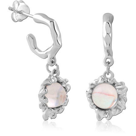 STERLING SILVER 925 PLATED JEWELED EAR STUDS PAIR