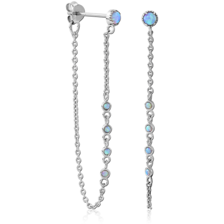 STERLING SILVER 925 RHODIUM PLATED EAR STUDS PAIR