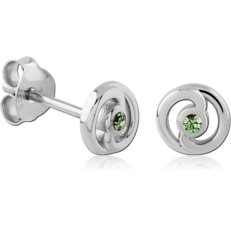 STERLING SILVER 925 RHODIUM PLATED EAR STUDS PAIR