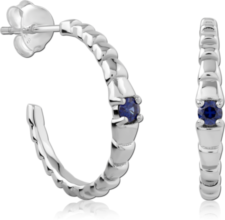 STERLING SILVER 925 RHODIUM PLATED EAR STUDS PAIR