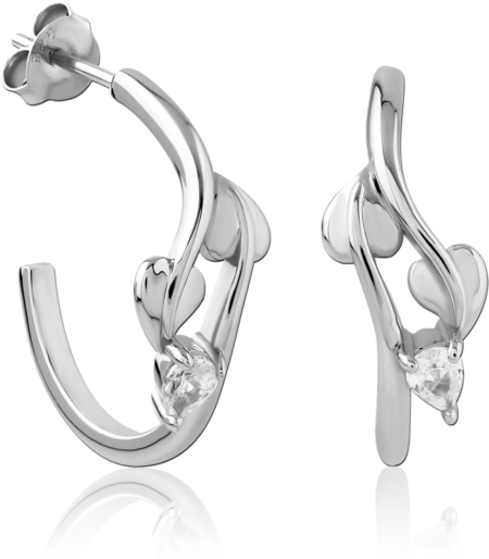 STERLING SILVER 925 RHODIUM PLATED EAR STUDS PAIR