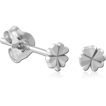 STERLING SILVER 925 RHODIUM PLATED EAR STUDS PAIR