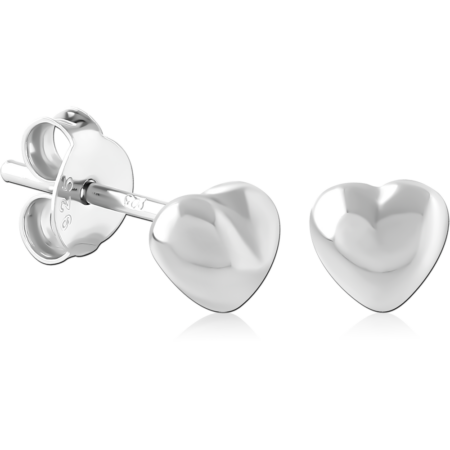 STERLING SILVER 925 RHODIUM PLATED JEWELED EAR STUDS PAIR