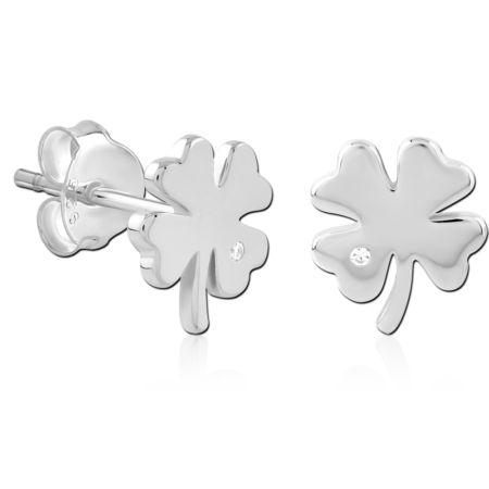 STERLING SILVER 925 RHODIUM PLATED EAR STUDS PAIR