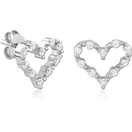 STERLING SILVER 925 PLATED JEWELED EAR STUDS PAIR