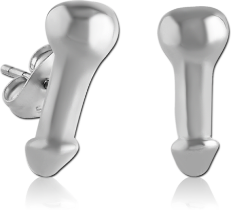 SURGICAL STEEL EAR STUDS PAIR - PENIS