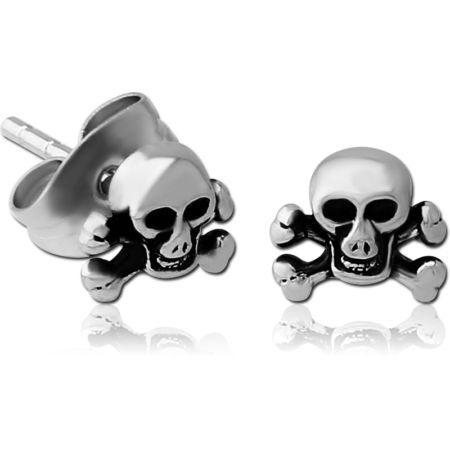 SURGICAL STEEL EAR STUDS PAIR - DANGER