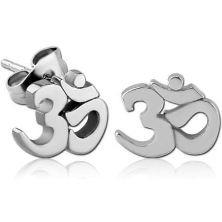 SURGICAL STEEL EAR STUDS PAIR - OMKAR