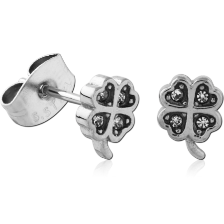 SURGICAL STEEL JEWELED EAR STUDS PAIR