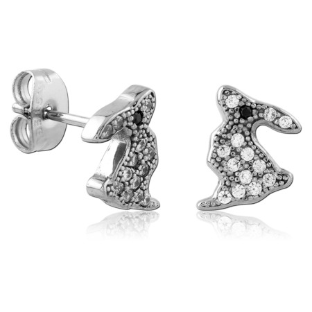 SURGICAL STEEL JEWELED EAR STUDS PAIR