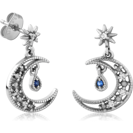 SURGICAL STEEL JEWELED EAR STUDS PAIR