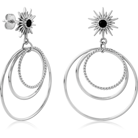 SURGICAL STEEL JEWELED EAR STUDS PAIR