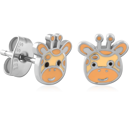 SURGICAL STEEL JEWELED EAR STUDS PAIR