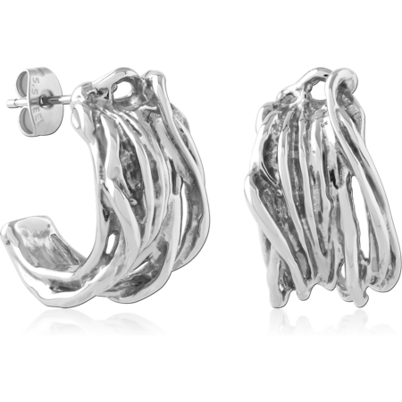 SURGICAL STEEL JEWELED EAR STUDS PAIR