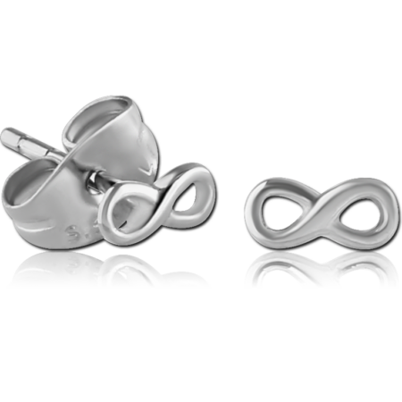 SURGICAL STEEL EAR STUDS PAIR - INFINITY