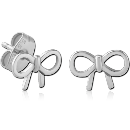 SURGICAL STEEL EAR STUDS PAIR - BOW