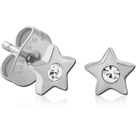 SURGICAL STEEL EAR STUDS PAIR - STAR