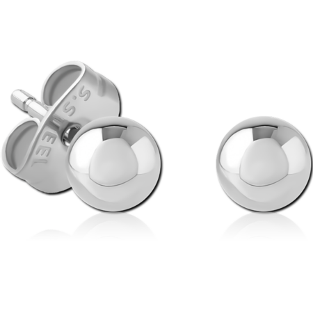 SURGICAL STEEL EAR STUDS PAIR - BALL
