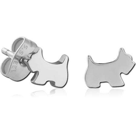 SURGICAL STEEL EAR STUDS PAIR - DOG