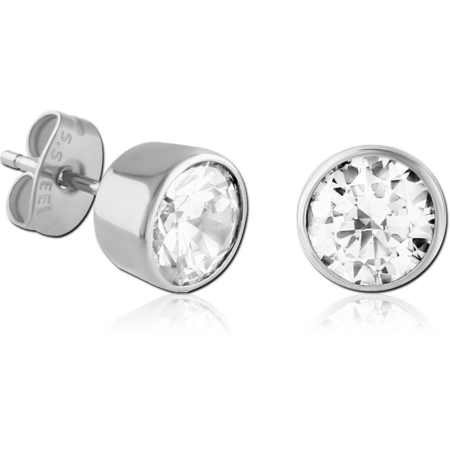 SURGICAL STEEL JEWELED EARRINGS
