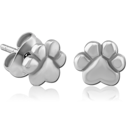 SURGICAL STEEL EAR STUDS PAIR - PAW