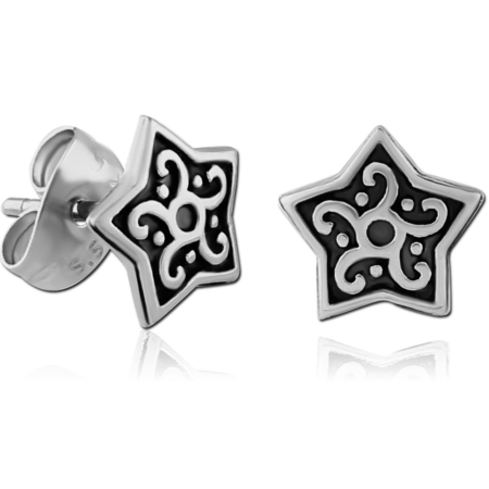 SURGICAL STEEL EAR STUDS PAIR-STAR