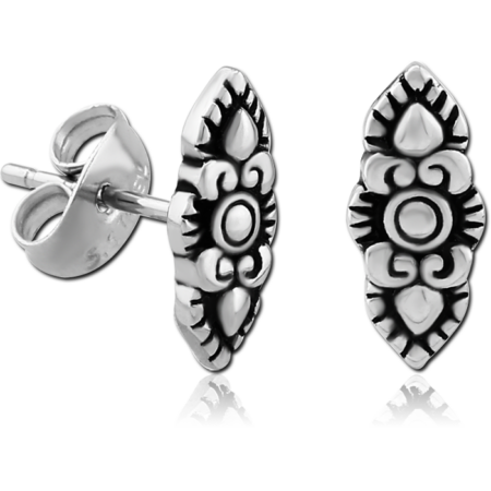 SURGICAL STEEL EAR STUDS PAIR - FILIGREE