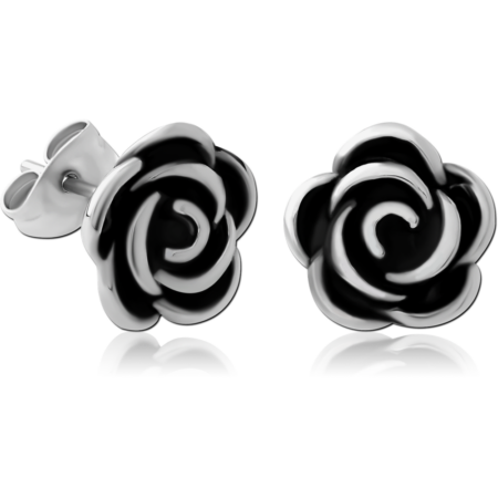 SURGICAL STEEL EAR STUDS PAIR - ROSE
