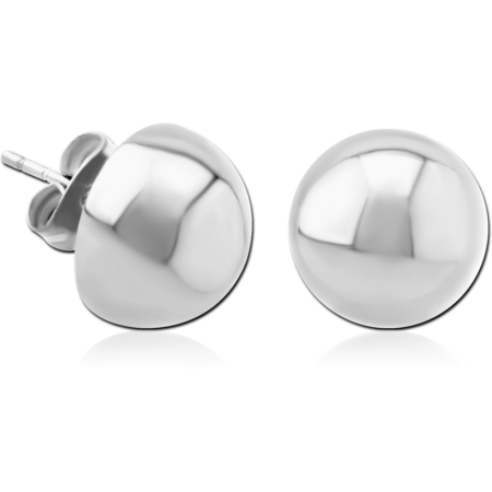 SURGICAL STEEL EAR STUDS PAIR - SEMICIRCLE