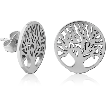SURGICAL STEEL EAR STUDS - TREE