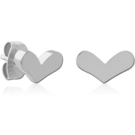 SURGICAL STEEL EAR STUDS -  HEART