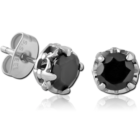 SURGICAL STEEL JEWELED EAR STUDS PAIR