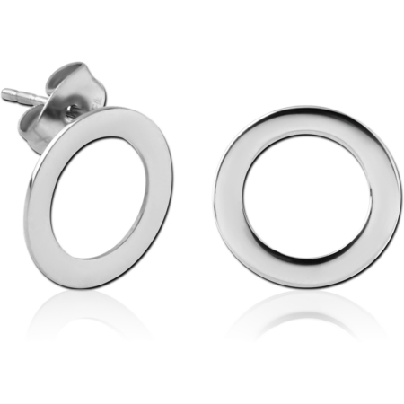 SURGICAL STEEL EAR STUDS PAIR - O
