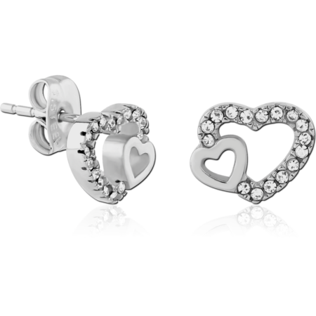 SURGICAL STEEL JEWELED EAR STUDS PAIR