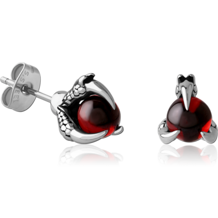 SURGICAL STEEL JEWELED EAR STUDS PAIR