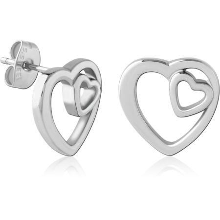 SURGICAL STEEL  JEWELED EAR STUDS PAIR