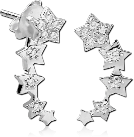 SURGICAL STEEL JEWELED EAR STUDS PAIR