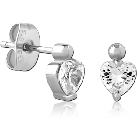 SURGICAL STEEL JEWELED EAR STUDS PAIR