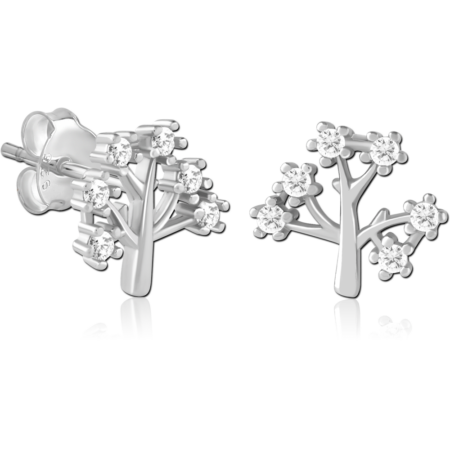 SURGICAL STEEL JEWELED EAR STUDS PAIR