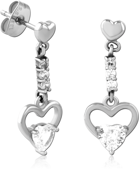 SURGICAL STEEL JEWELED EAR STUDS PAIR