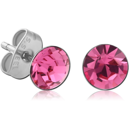 SURGICAL STEEL JEWELED CUP EAR STUDS PAIR