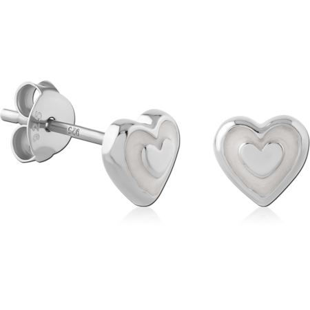 STERLING SILVER 925 PLATED JEWELED EAR STUDS PAIR