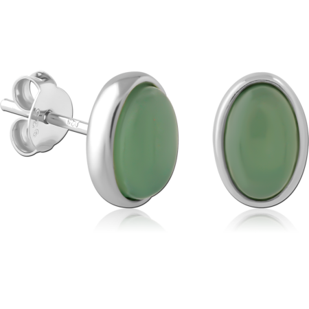 STERLING SILVER 925 PLATED JEWELED EAR STUDS PAIR