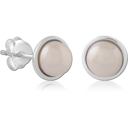 STERLING SILVER 925 PLATED JEWELED EAR STUDS PAIR