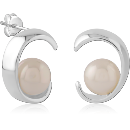 STERLING SILVER 925 PLATED JEWELED EAR STUDS PAIR