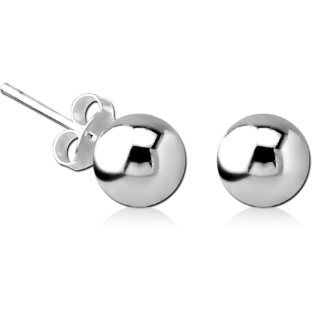 STERLING SILVER 925 EAR STUDS PAIR - BALL